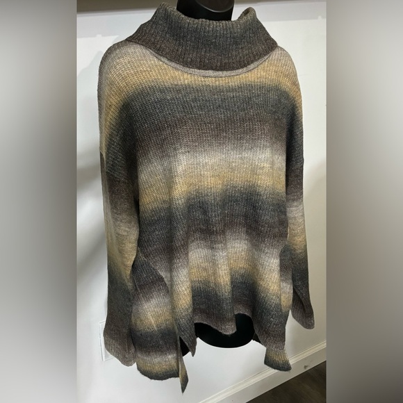 Time And Tru Cowl Neck Ombré Super Soft Fall/winter Sweater Size XL Long & Loose - Picture 4 of 12